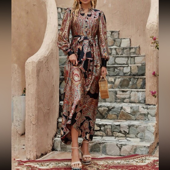 Boho floral paisley print maxi dress - Picture 6 of 6